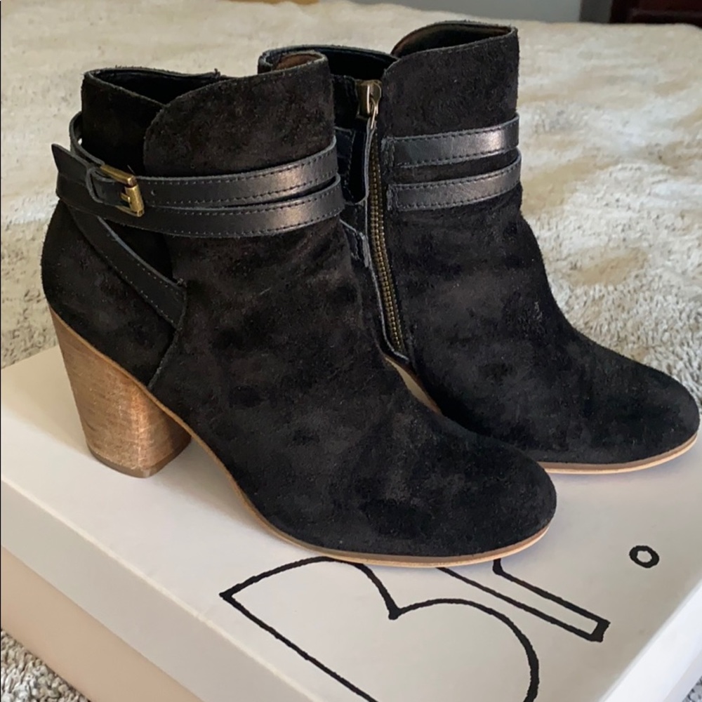Black suede booties
